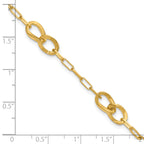 Sterling Silver Gold-plated Fancy Link with 1in ext. Bracelet