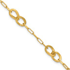 Sterling Silver Gold-plated Fancy Link with 1in ext. Bracelet