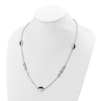 Sterling Silver Rhodium-plated Black and White MOP Necklace