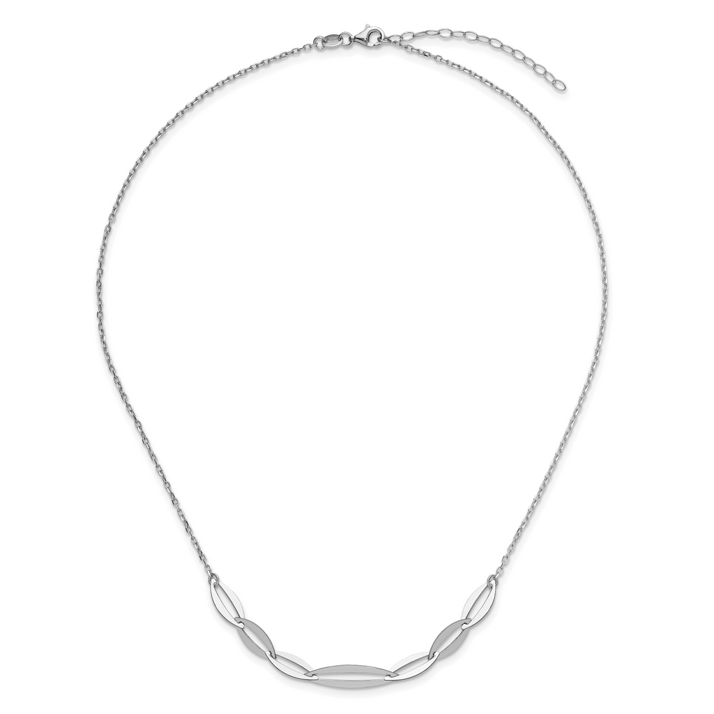 Sterling Silver Rhodium-plated with 1.5in ext. Necklace