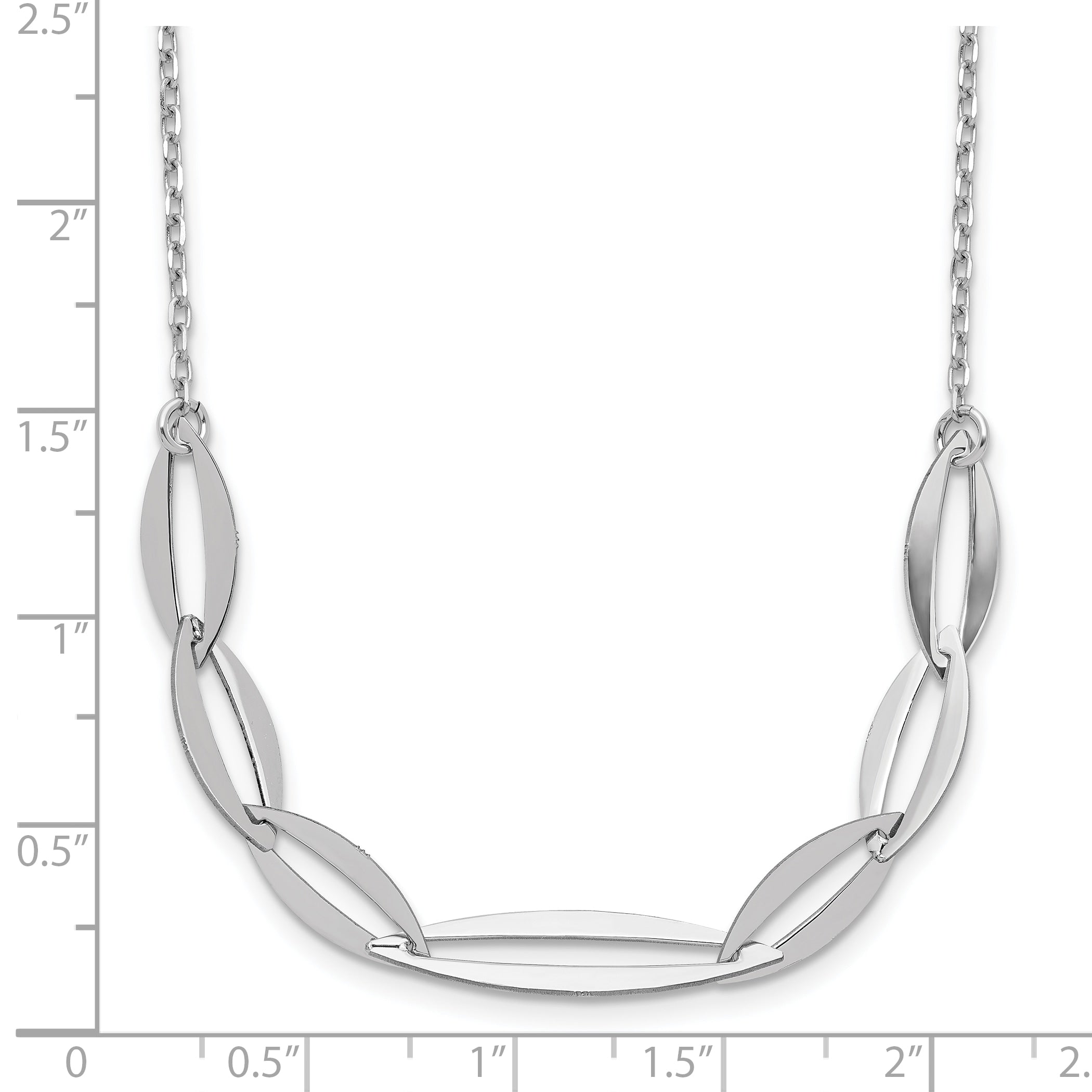 Sterling Silver Rhodium-plated with 1.5in ext. Necklace