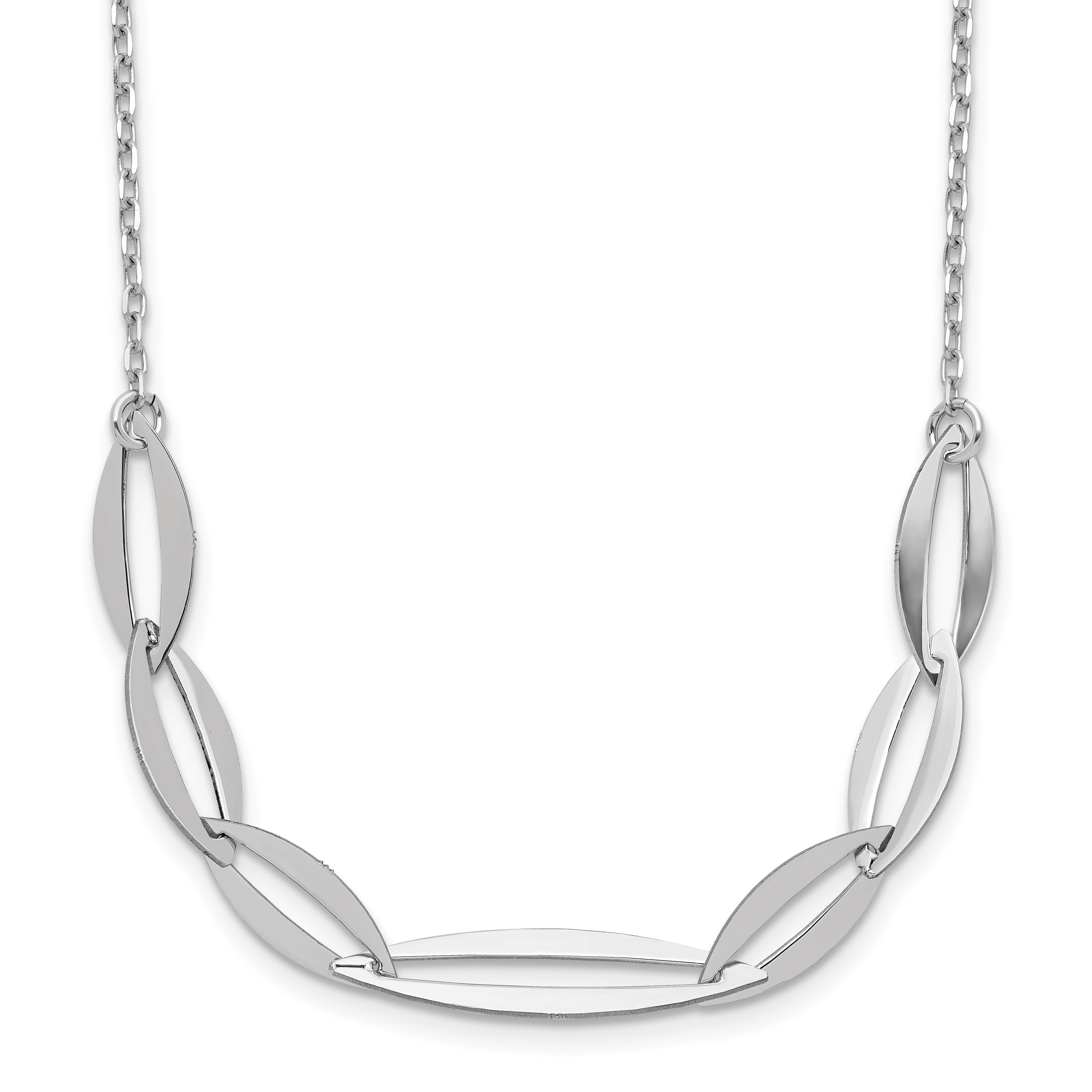 Sterling Silver Rhodium-plated with 1.5in ext. Necklace