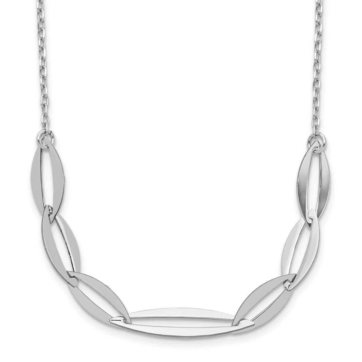 Sterling Silver Rhodium-plated with 1.5in ext. Necklace