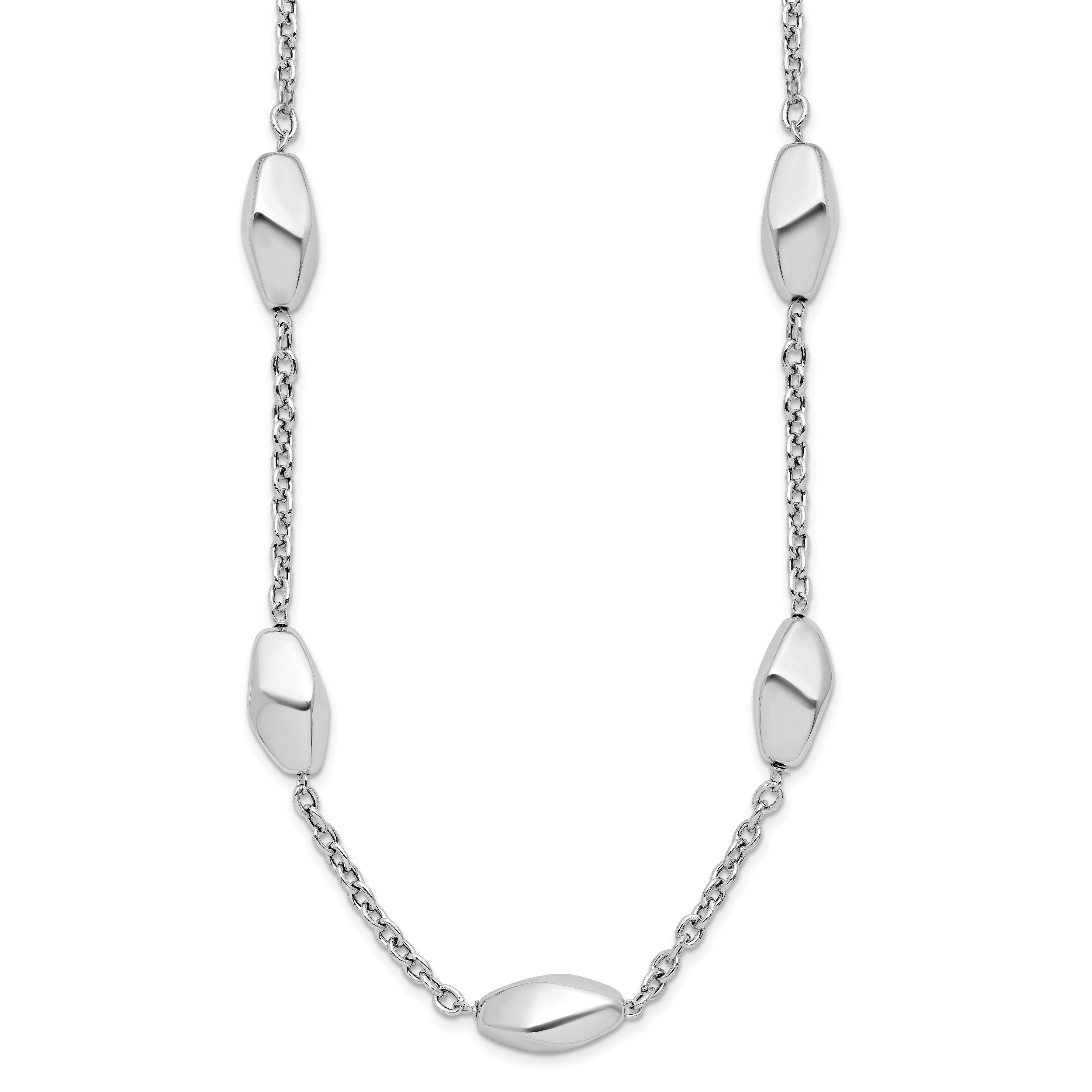 Sterling Silver Rhodium-plated Polished with 1.5in ext. Necklace Secondary image