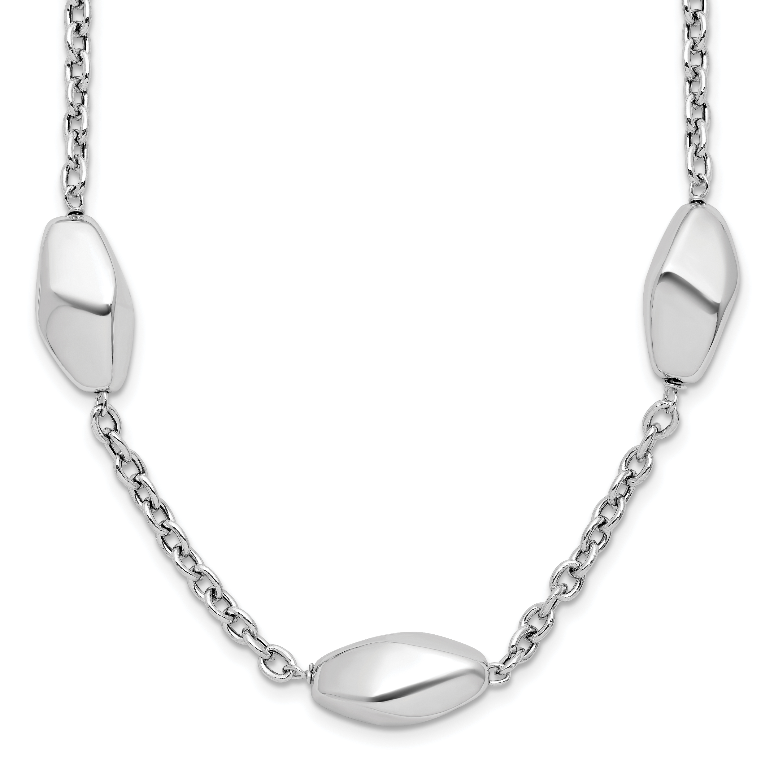 Sterling Silver Rhodium-plated Polished with 1.5in ext. Necklace Main image