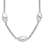 Sterling Silver Rhodium-plated Polished with 1.5in ext. Necklace