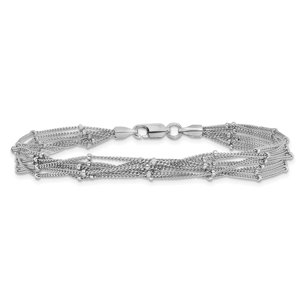 Seven-Strand Ball Chain Bracelet in Sterling Silver, 8mm, 7.5 Inch - Sophia Jewelers
