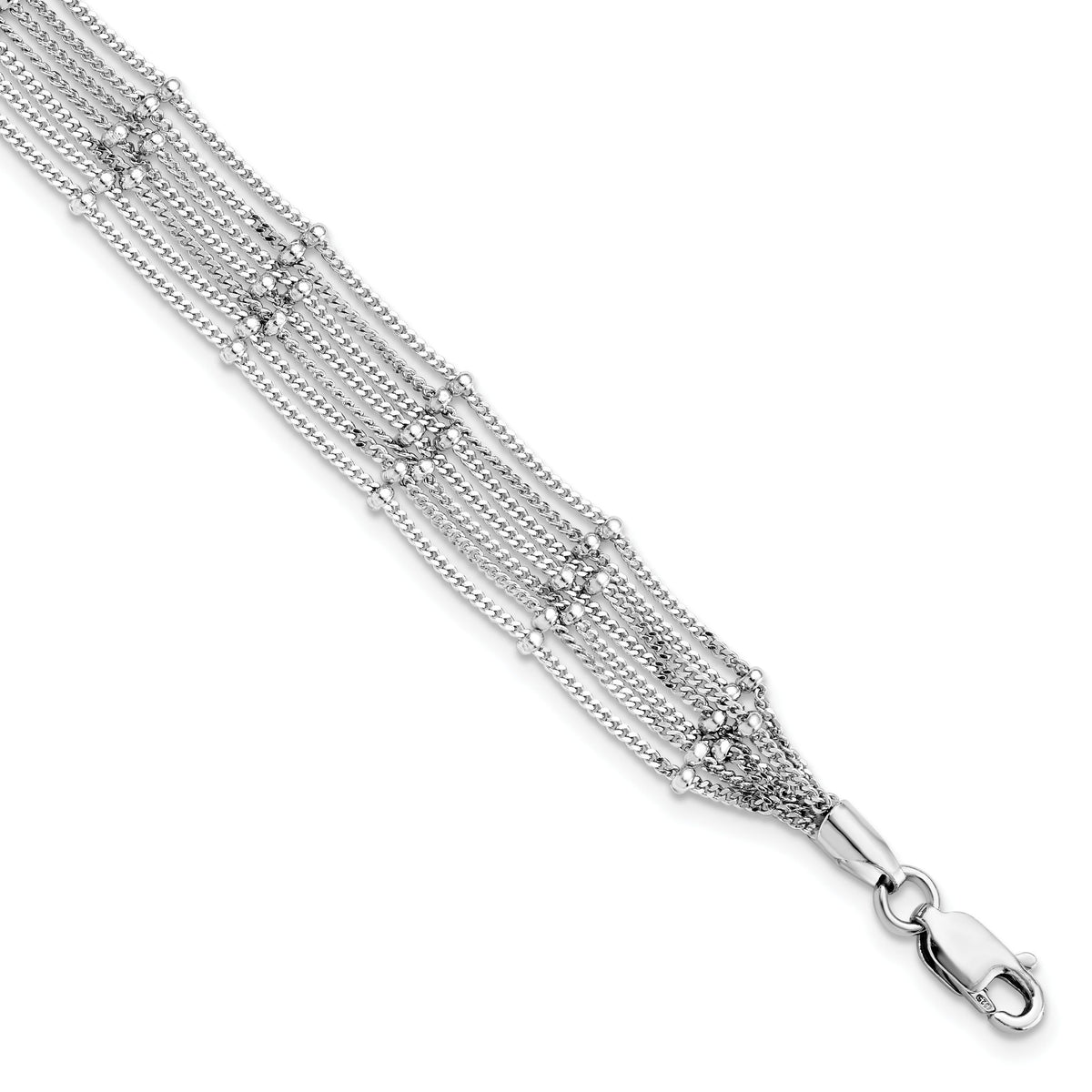 Seven-Strand Ball Chain Bracelet in Sterling Silver, 8mm, 7.5 Inch - Sophia Jewelers
