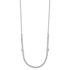 Sterling Silver Rhodium-plated CZ with 2in ext. Necklace