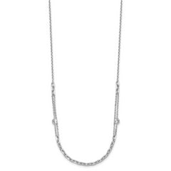 Sterling Silver Rhodium-plated CZ with 2in ext. Necklace