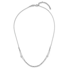 Sterling Silver Rhodium-plated CZ with 2in ext. Necklace
