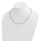 Sterling Silver RH-plated Polished 16in w/2in ext. Necklace
