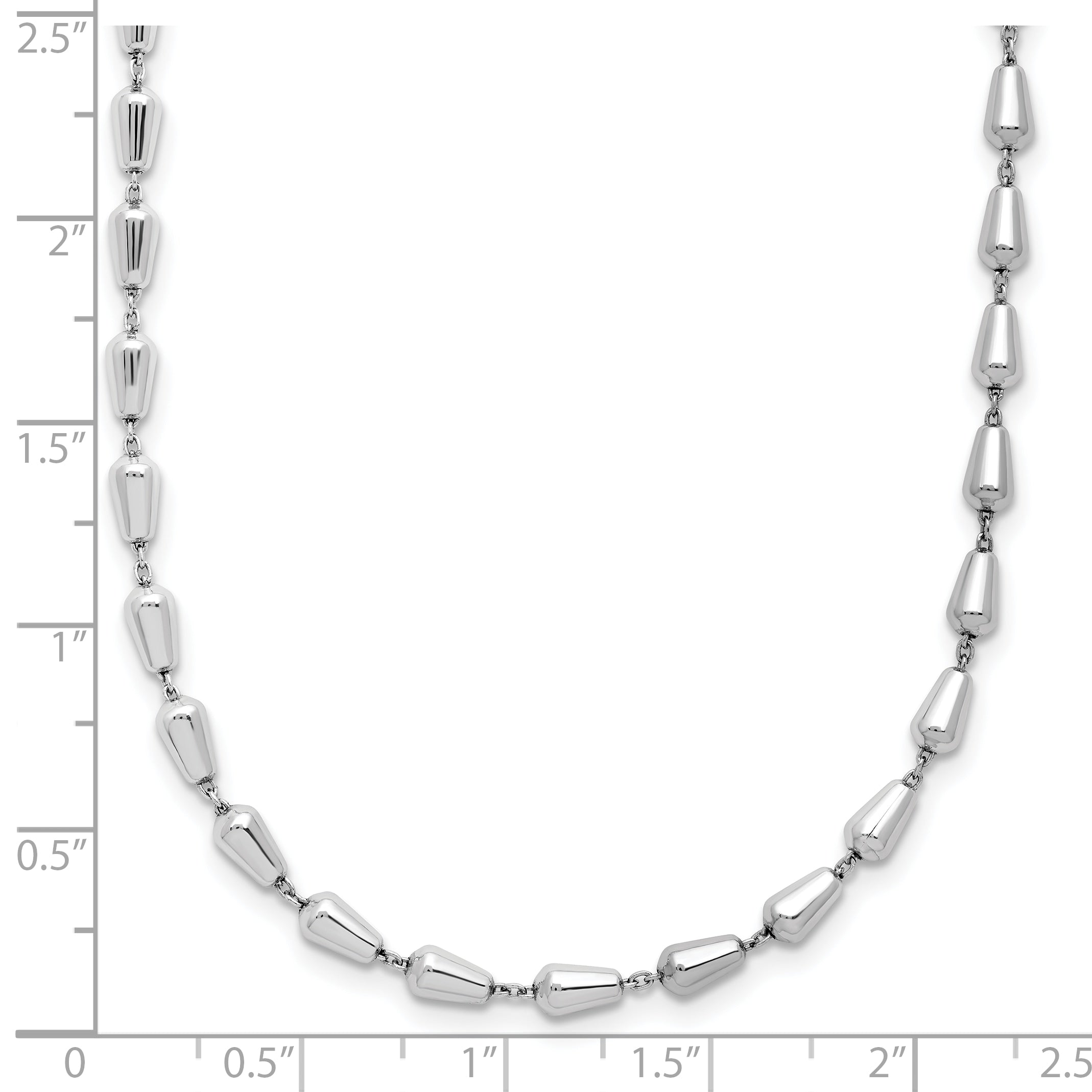 Sterling Silver RH-plated Polished 16in w/2in ext. Necklace