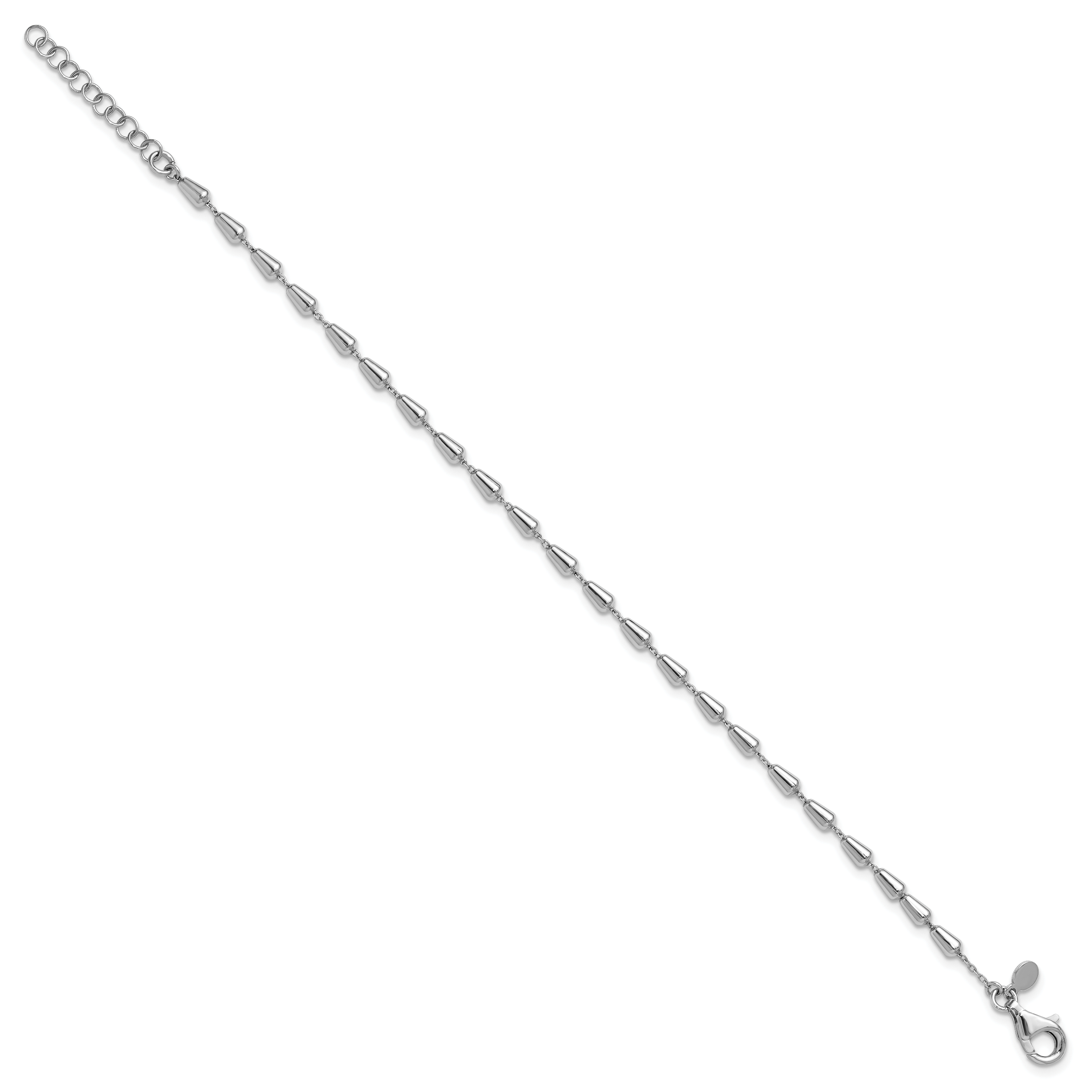 Sterling Silver RH-plated Polished 7in w/ 1in ext. Bracelet Secondary image