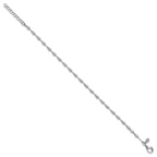 Sterling Silver RH-plated Polished 7in w/ 1in ext. Bracelet