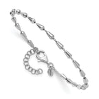 Sterling Silver RH-plated Polished 7in w/ 1in ext. Bracelet
