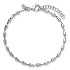 Sterling Silver RH-plated Polished 7in w/ 1in ext. Bracelet