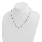 Sterling Silver RH-pl Pol. Fancy 2-strand w/2in ext. Necklace