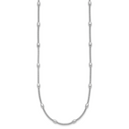 Sterling Silver RH-plated Fancy Bead  w/2in ext. Necklace
