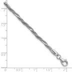 SS RH-plated Polish/Texture Braided w/ .75in ext. Bracelet