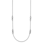 Sterling Silver RH-plate Polish Fancy Link w/2in ext. Necklace