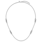Sterling Silver RH-plate Polish Fancy Link w/2in ext. Necklace