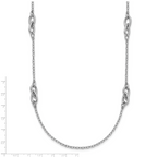 Sterling Silver RH-plate Polish Fancy Link w/2in ext. Necklace
