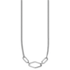 SS RH-plat Polish/Dia-cut Fancy 2-strand w/2in ext. Necklace