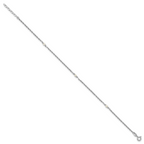 Sterling Silver Rhodium-plated Freshwater Cultured Pearl 9 inch Plus 1 inch Extender - Total 10 inch Anklet