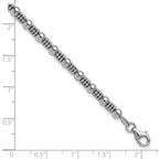 Sterling Silver RH-plated Fancy Beaded w/1in ext. Bracelet