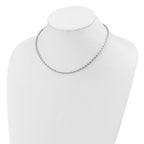 Sterling Silver RH-plated Oval Beaded w/1.75in ext. Necklace