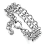 SS RH-plated Polished 2-strand Circle Link Bracelet