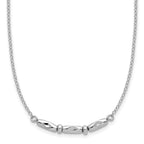 Sterling Silver RH-plated Polished Fancy w/1in ext. Necklace