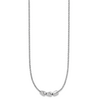 Sterling Silver RH-plated Polished Beads w/2in ext. Necklace