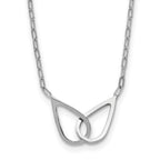 SS RH-plated Polish Intertwined Teardrop w/2in ext. Necklace