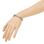 SS RH-pltd Wire Wrapped 3-strand Bar w/ 1in Ext. Bracelet