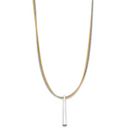 SS RH/Gold-plated 2-Wire Tapered Bar w/ 2in Ext. Necklace