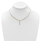 SS RH/Gold-plated 2-Wire Tapered Bar w/ 2in Ext. Necklace