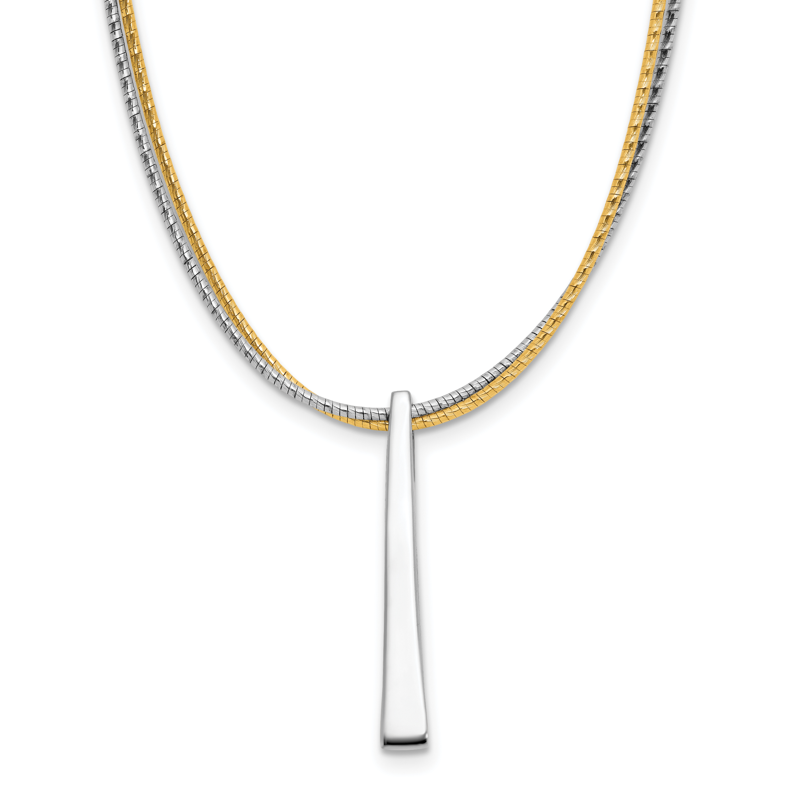 SS RH/Gold-plated 2-Wire Tapered Bar w/ 2in Ext. Necklace Main image