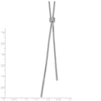 SS RH-plated Polished CZ and Bars Lariat w/ 2in Ext. Necklace