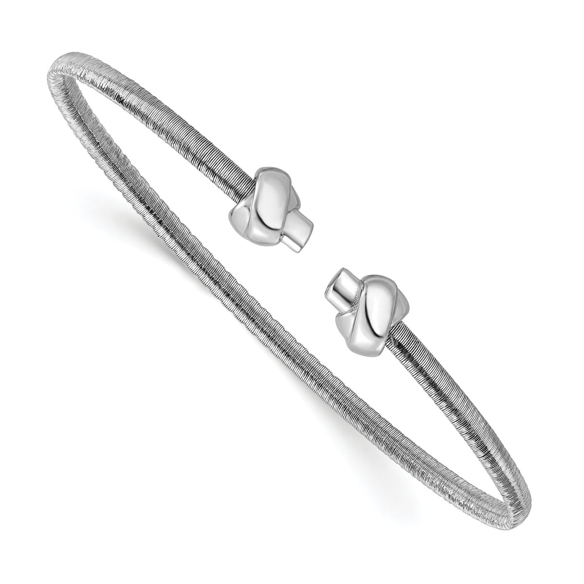 Knot Wire-Wrapped Cuff Bangle in Sterling Silver, 2.85mm, 6.5 Inch - Sophia Jewelers Main image