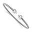 SS RH-plated Polished Knots Wire Wrapped Cuff Bangle