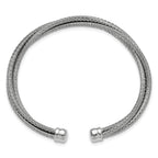 SS RH-plated Polished Multi-Wire Wrapped Cuff Bangle