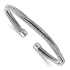 SS RH-plated Polished Multi-Wire Wrapped Cuff Bangle