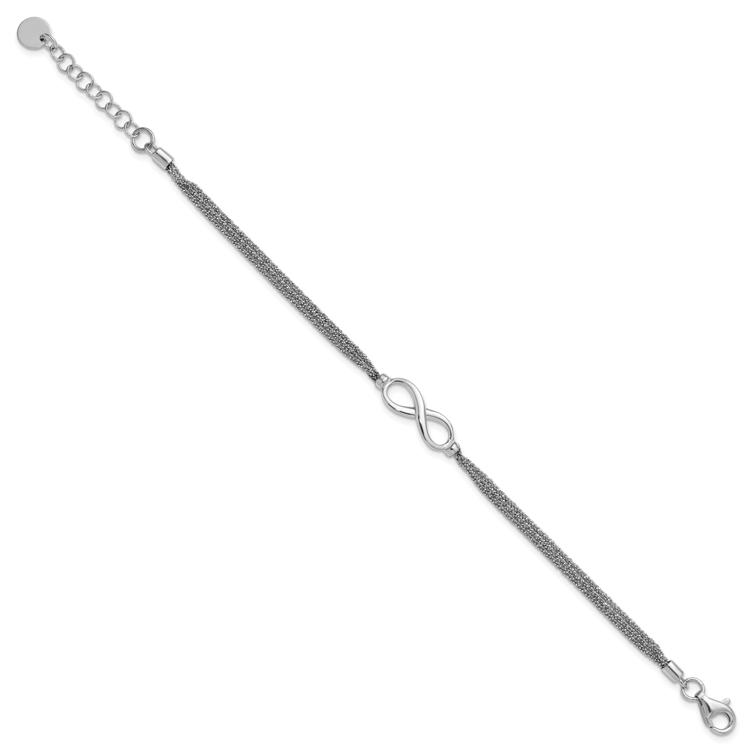 SS RH-plated Multi-strand Infinity w/ 1in Ext. Bracelet