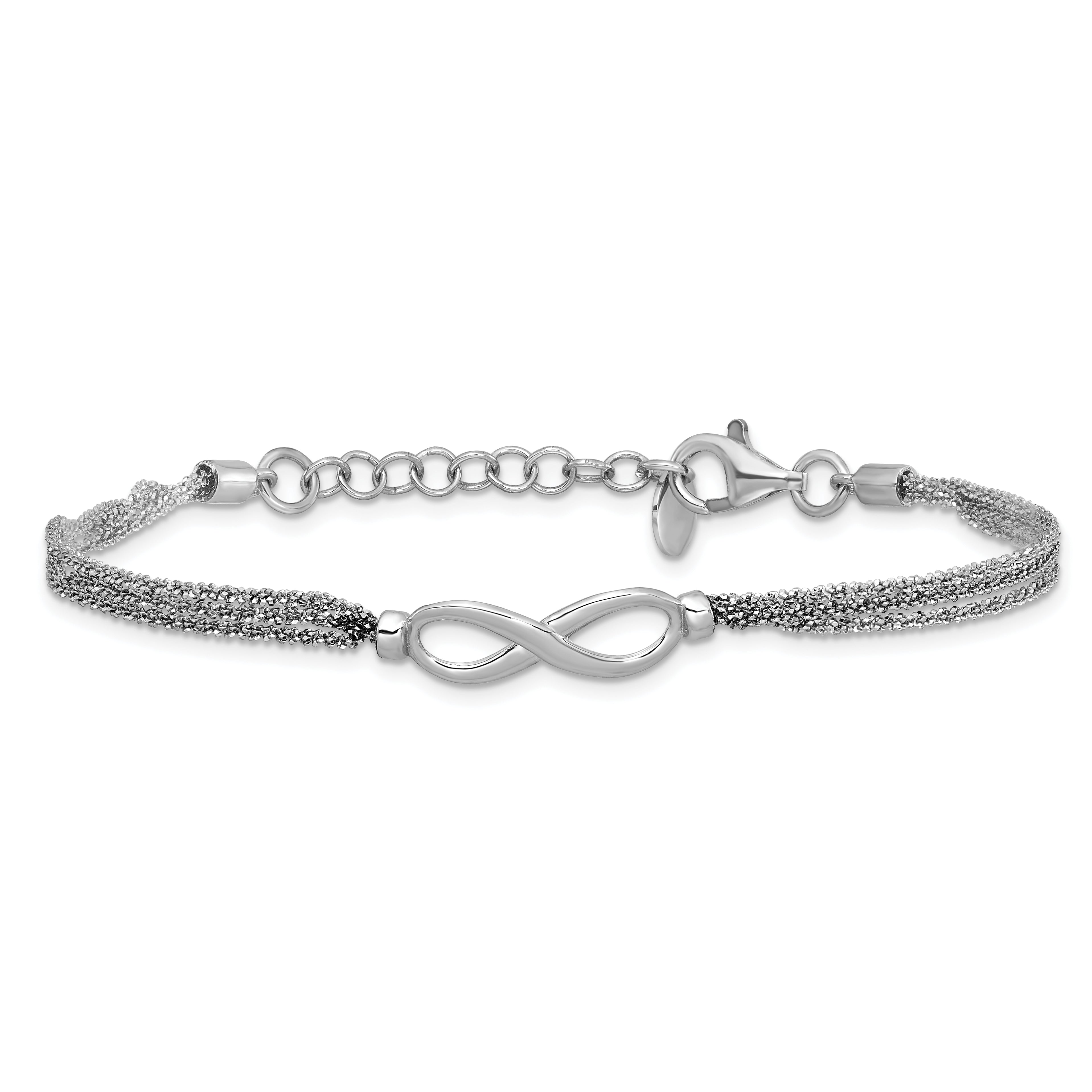 SS RH-plated Multi-strand Infinity w/ 1in Ext. Bracelet