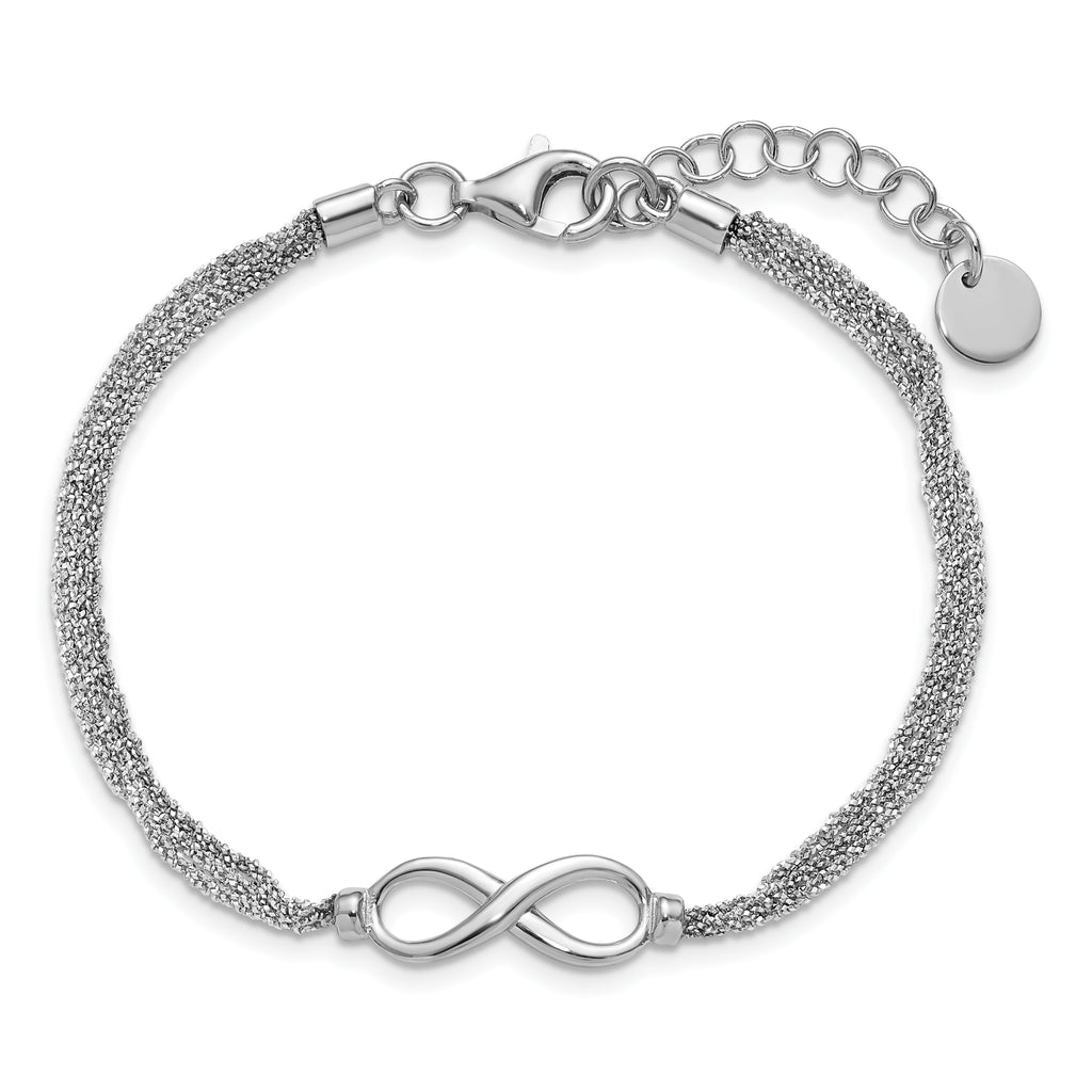 SS RH-plated Multi-strand Infinity w/ 1in Ext. Bracelet
