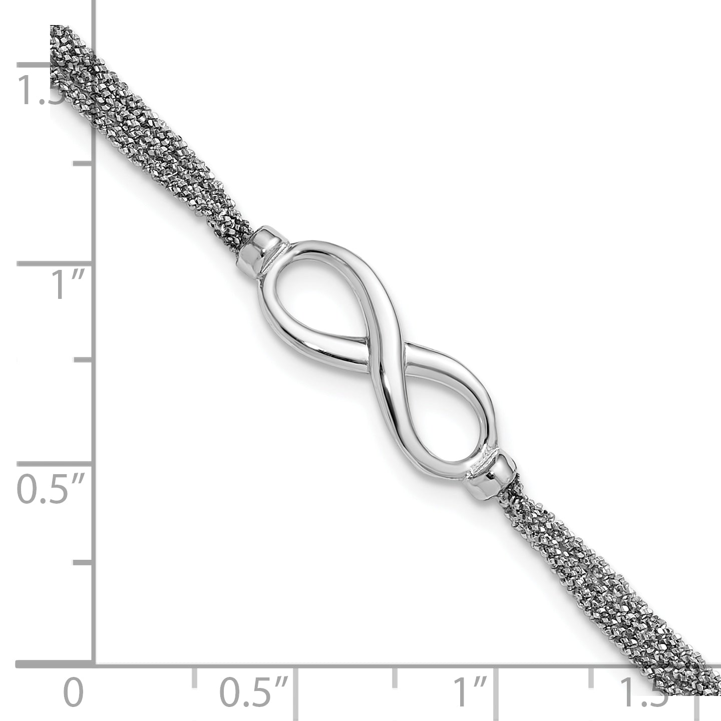 SS RH-plated Multi-strand Infinity w/ 1in Ext. Bracelet