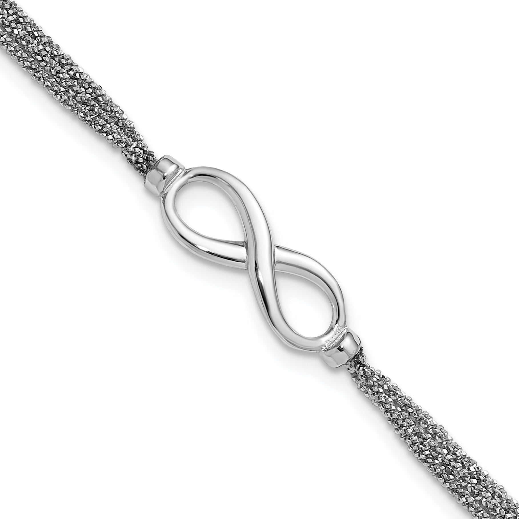 SS RH-plated Multi-strand Infinity w/ 1in Ext. Bracelet Main image