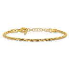 SS Gold-plated Twisted Wire-wrapped w/ 1in Ext. Bracelet